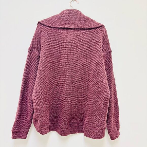 Sweaty Betty Restful Boucle Half Zip – Burgundy Red, Textured Knit, Size 6 - Picture 5 of 6